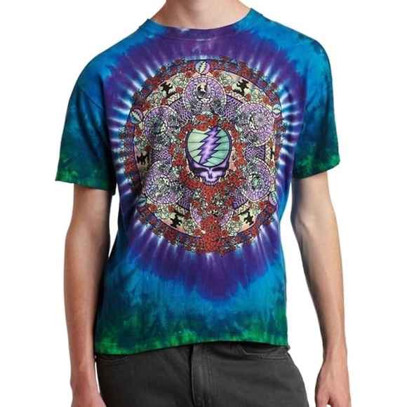 Liquid Blue Grateful Dead Celtic Mandala China Rider Psychedelic Tie-Dye T-Shirt - Picture 2 of 10